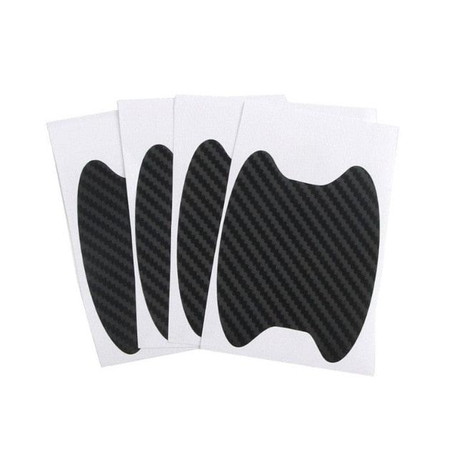 4pcs Carbon Fiber Car Door Handle Scratch Protector TPU Stickers