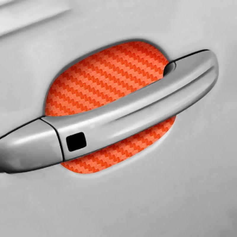 4Pcs Carbon Fiber Car Door Handle Scratch Protector Film Set