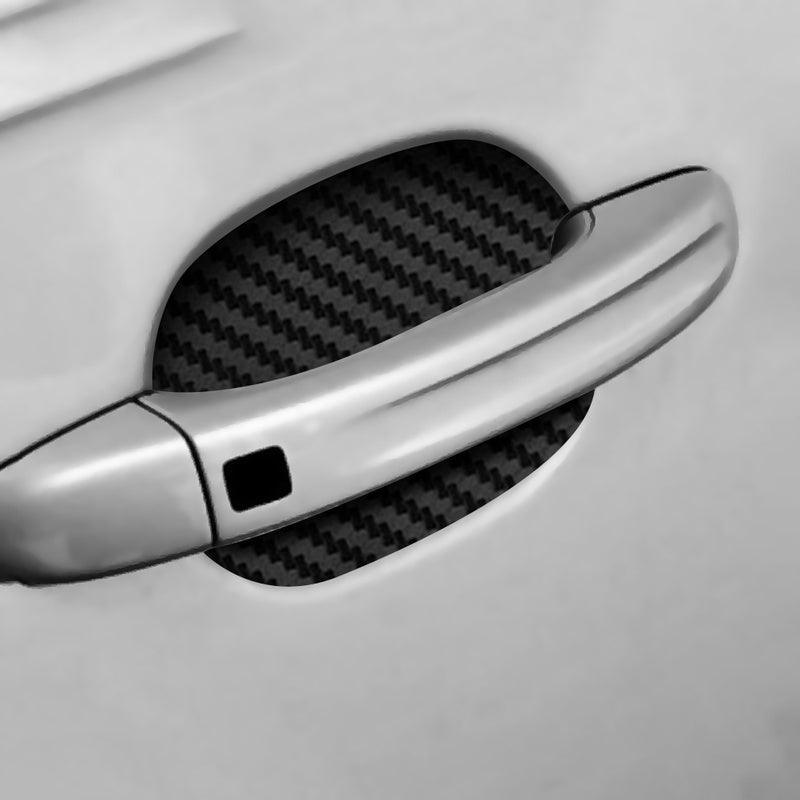 4Pcs Carbon Fiber Car Door Handle Scratch Protector Film Set