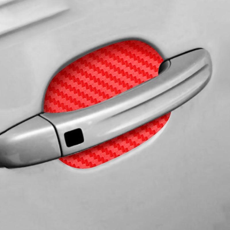 4Pcs Carbon Fiber Car Door Handle Scratch Protector Film Set