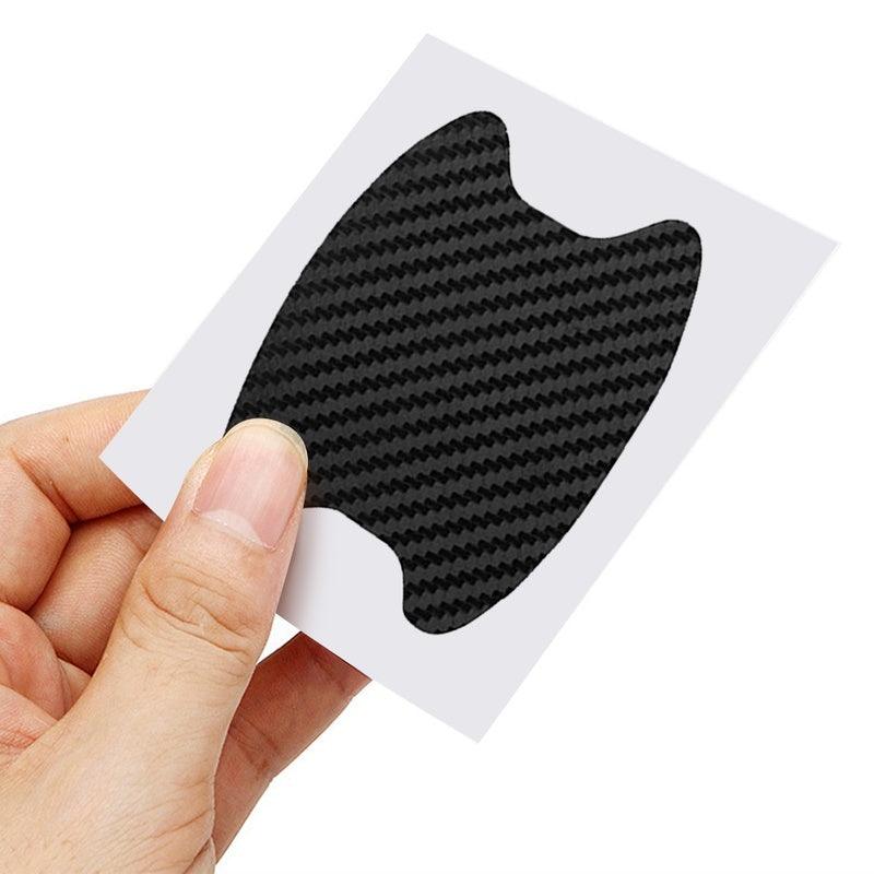 4Pcs Carbon Fiber Car Door Handle Scratch Protector Film Set