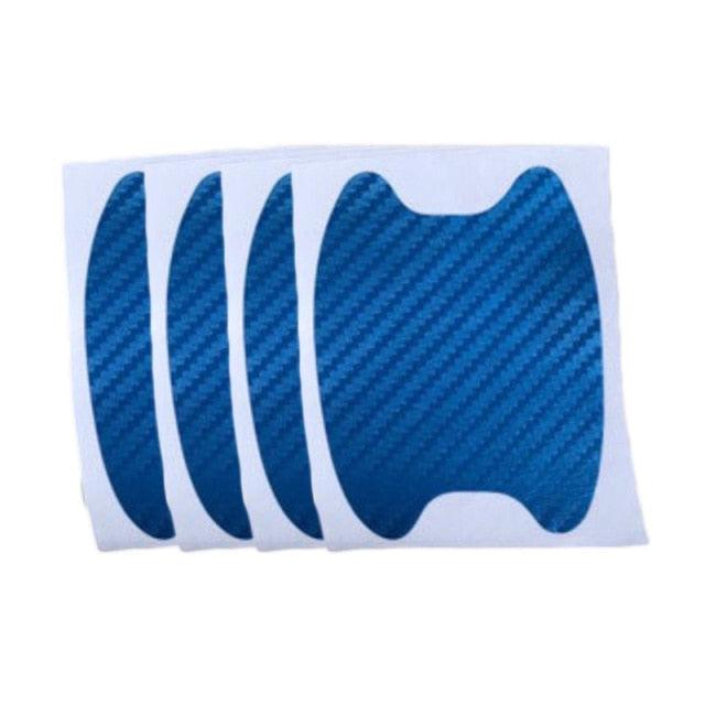 4Pcs Carbon Fiber Car Door Handle Scratch Protector Film Set