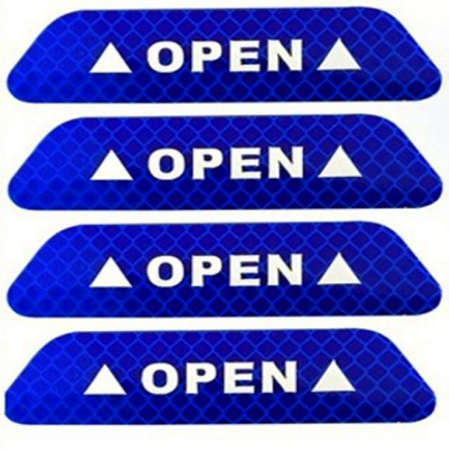 4Pcs Universal Car Door Reflective Warning Stickers Anti-Collision