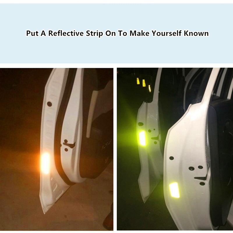 4Pcs Universal Car Door Reflective Warning Stickers Anti-Collision