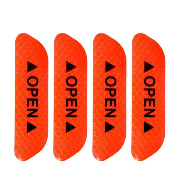 Universal Car Door Reflective Safety Warning Decals 4-Piece Set