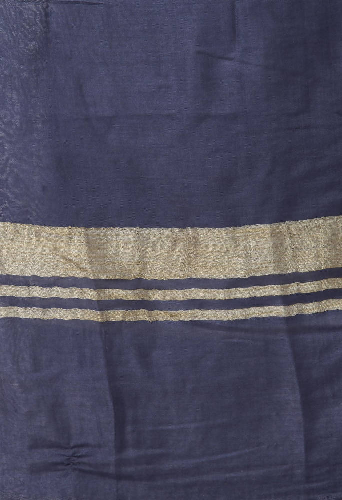 Navy Blue Slub Cotton Dupatta - Lightweight Ethnic Accessory