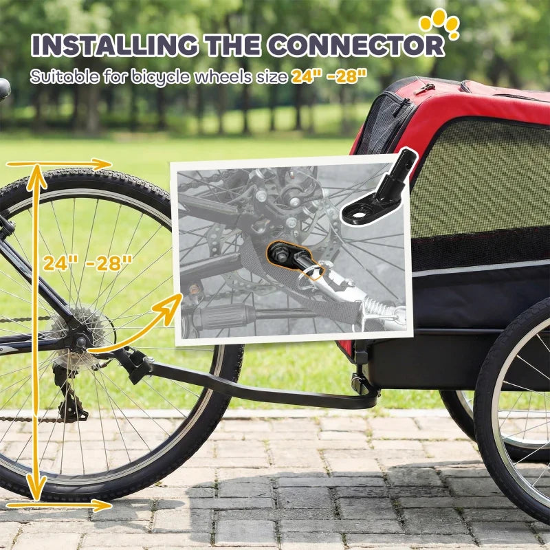 Dog Bike Trailer, Pet Cart Bicycle Carrier with 20" Air Tires, Quick-Release Wheels, Reflectors, Flag