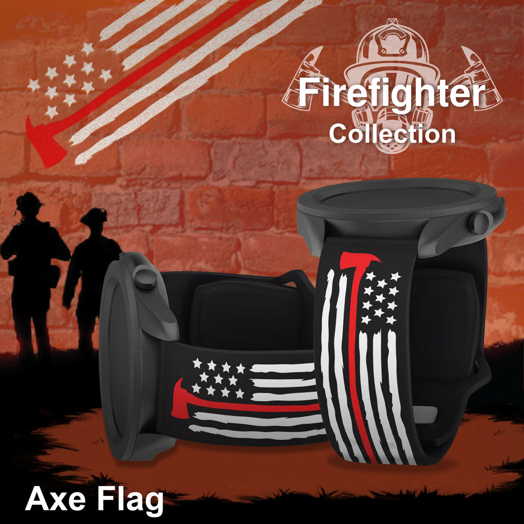 FireFighter First Responder HD  Watchband for Samsung, Garmin, Fossil, and More for Samsung, Garmin, Fossil, and More