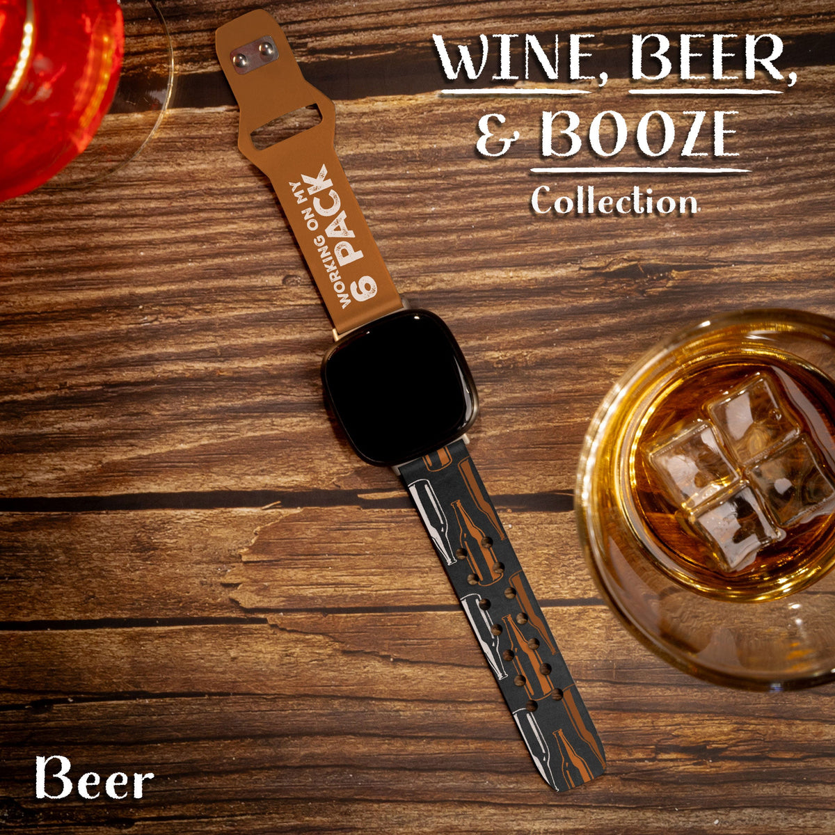 Wine Beer & Booze Champagne Watch Band for Fitbit Versa 3 Sense