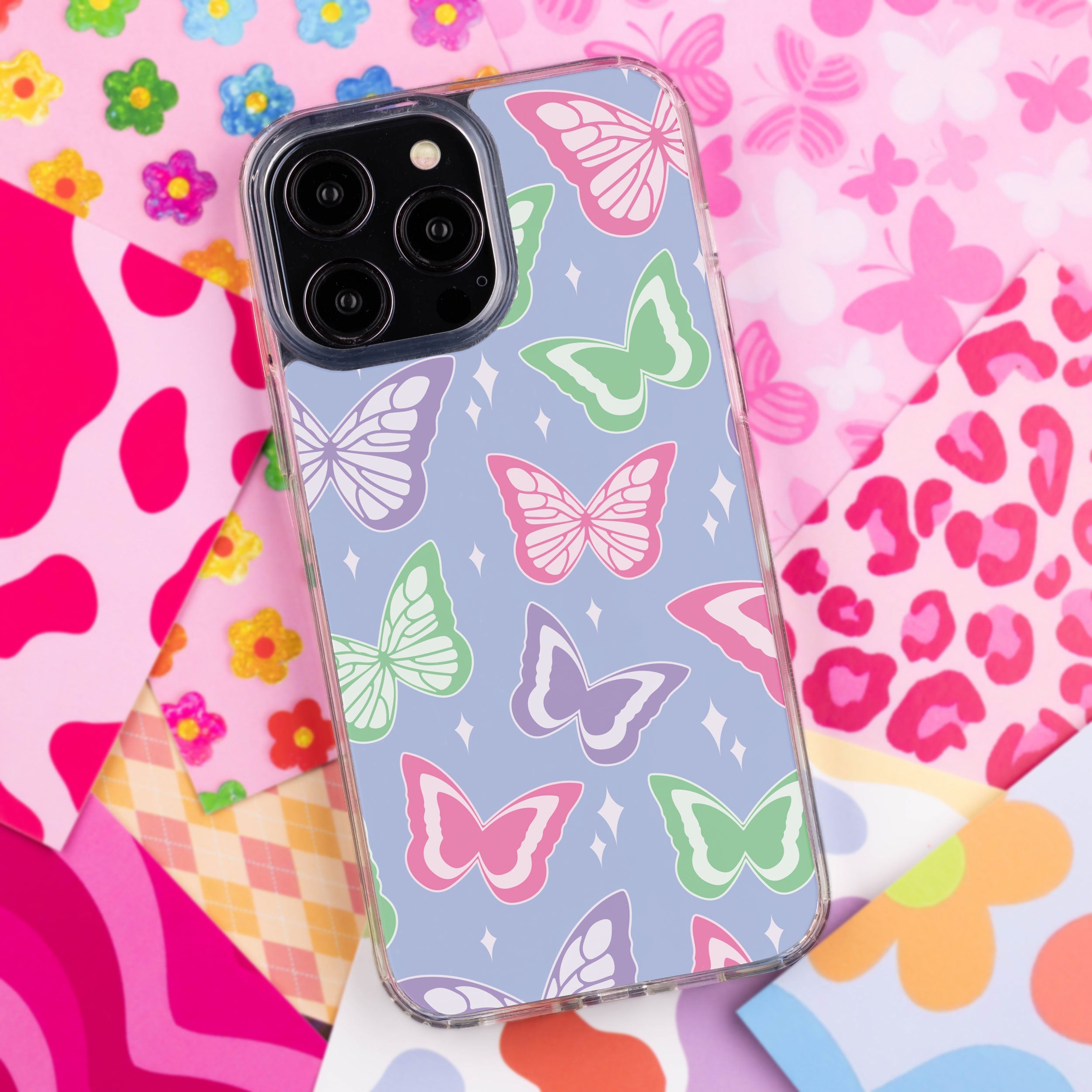 Y2K Checkerboard iPhone 11 Series Case - Pink, Green, Blue