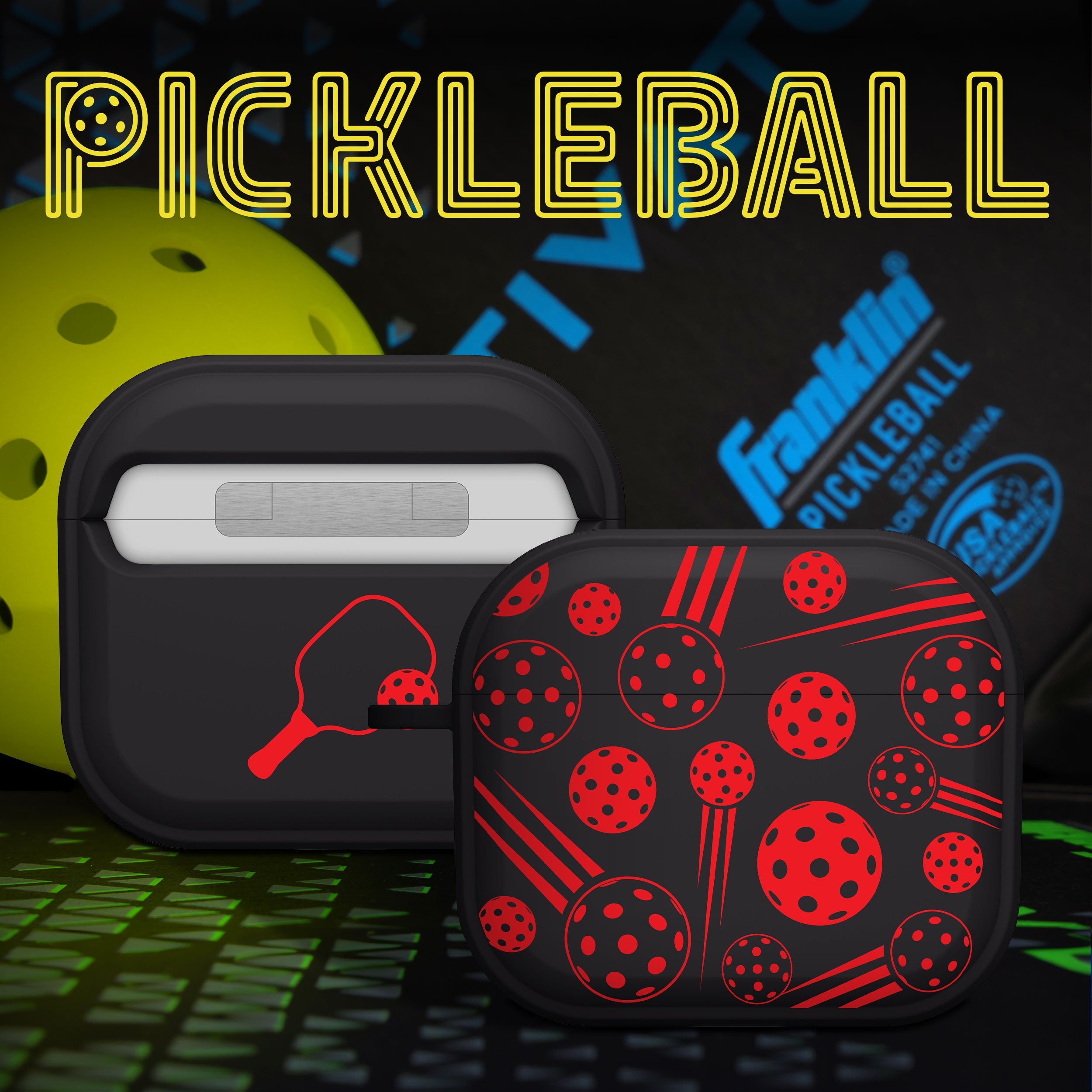 Pickleball Themed Protective HDX Case for Apple AirPods Gen 3