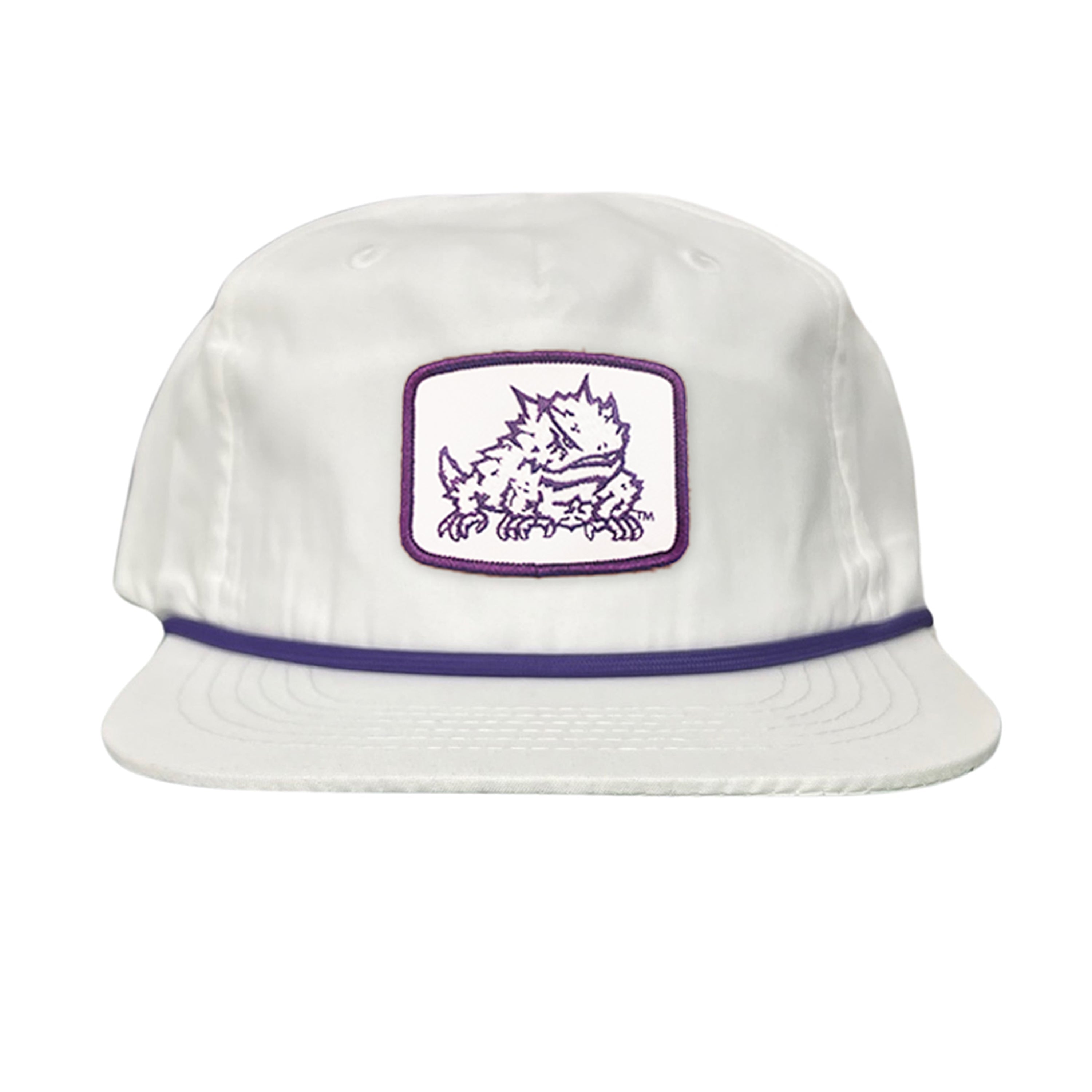 TCU Horned Frogs Square Patch Mesh Back Curved Bill Snapback Cap