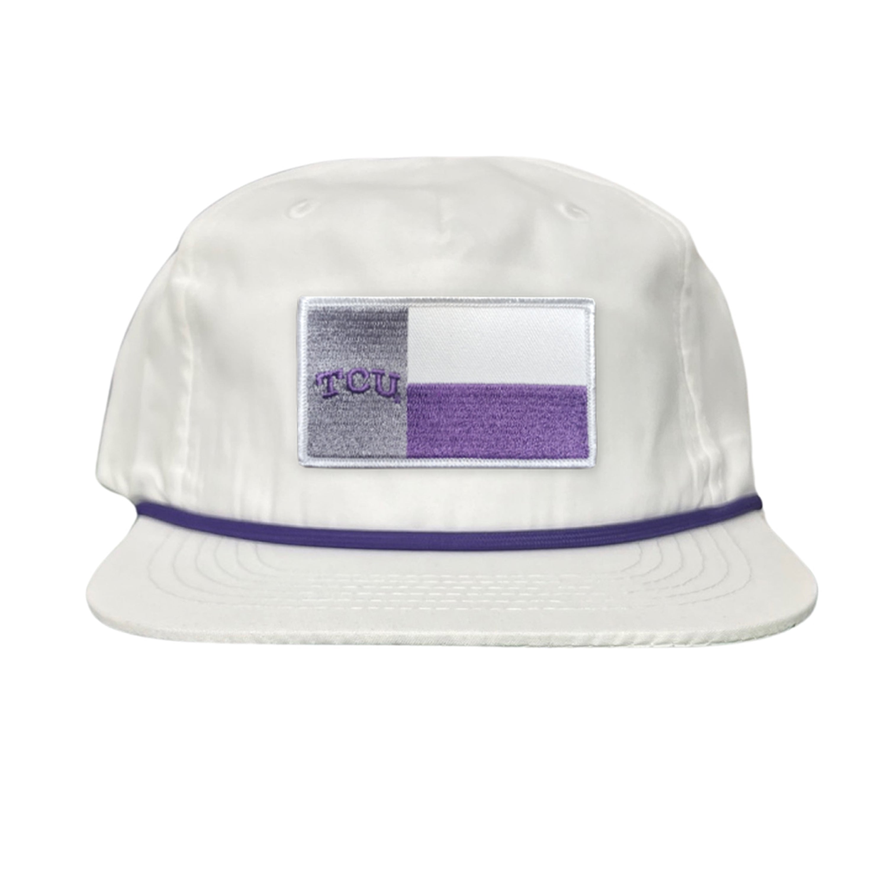 TCU Rectangle State Flag Patch Hat - Purple & White Game Day Cap