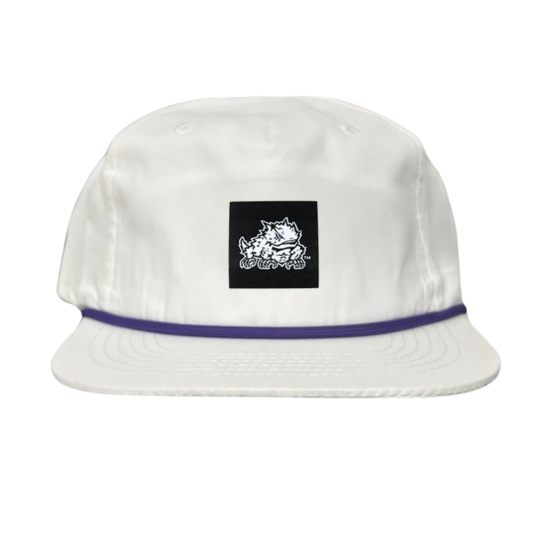 TCU Horned Frog Logo Black Label Hat - Adjustable Snapback & Trucker