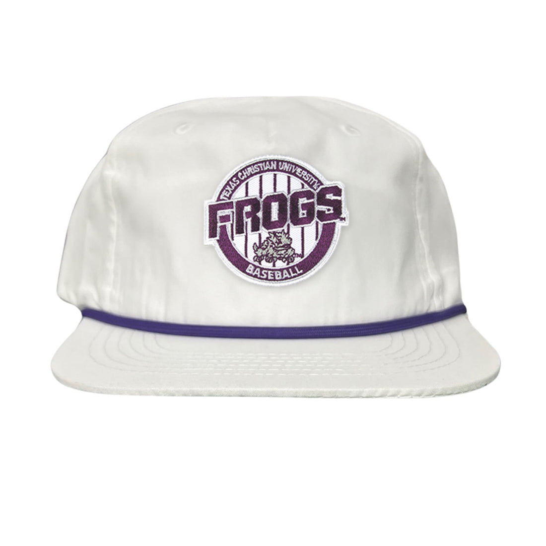 TCU Horned Frogs Pinstripe Circle Baseball Cap - Snapback & Dad Hat