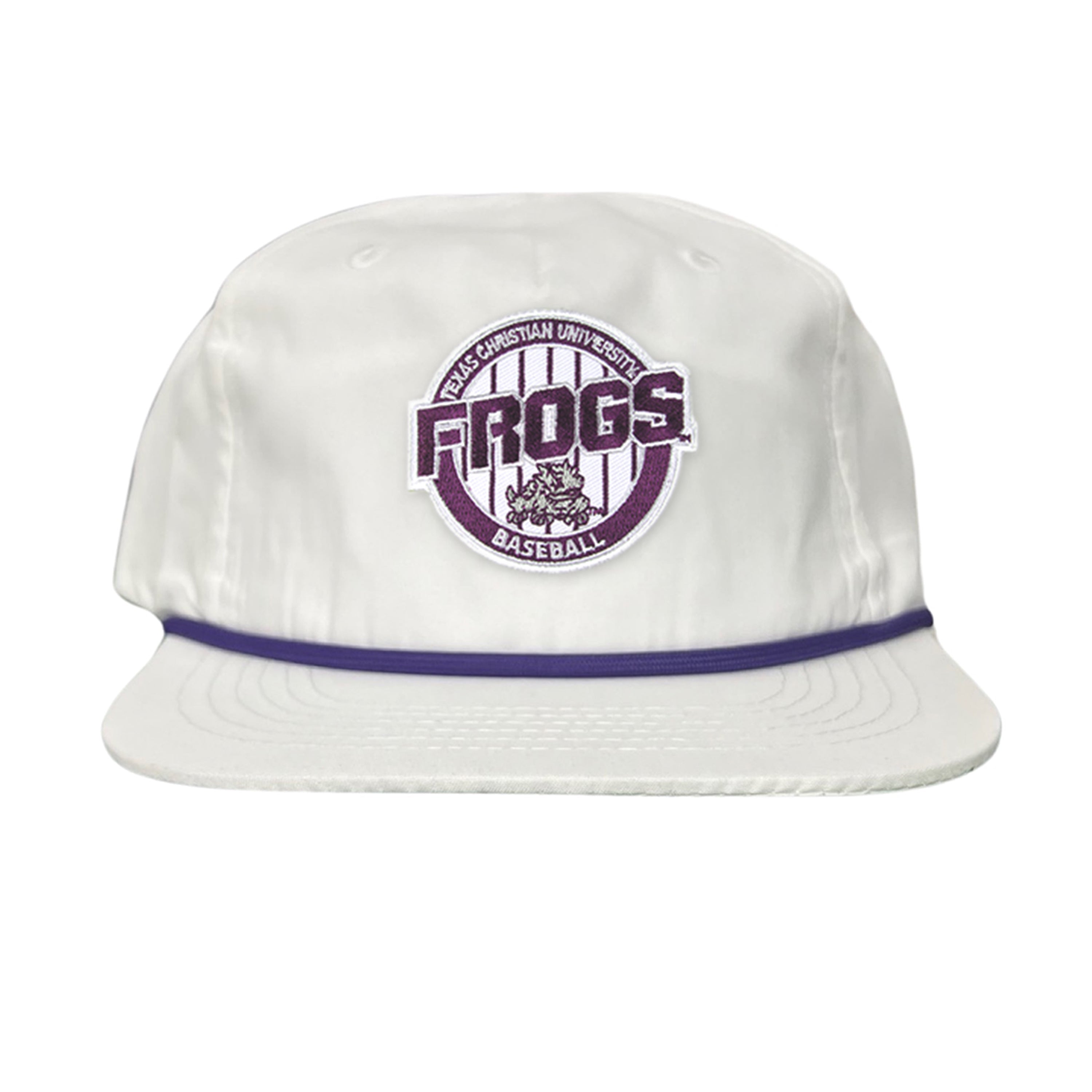 TCU Horned Frogs Pinstripe Circle Baseball Cap - Snapback & Dad Hat