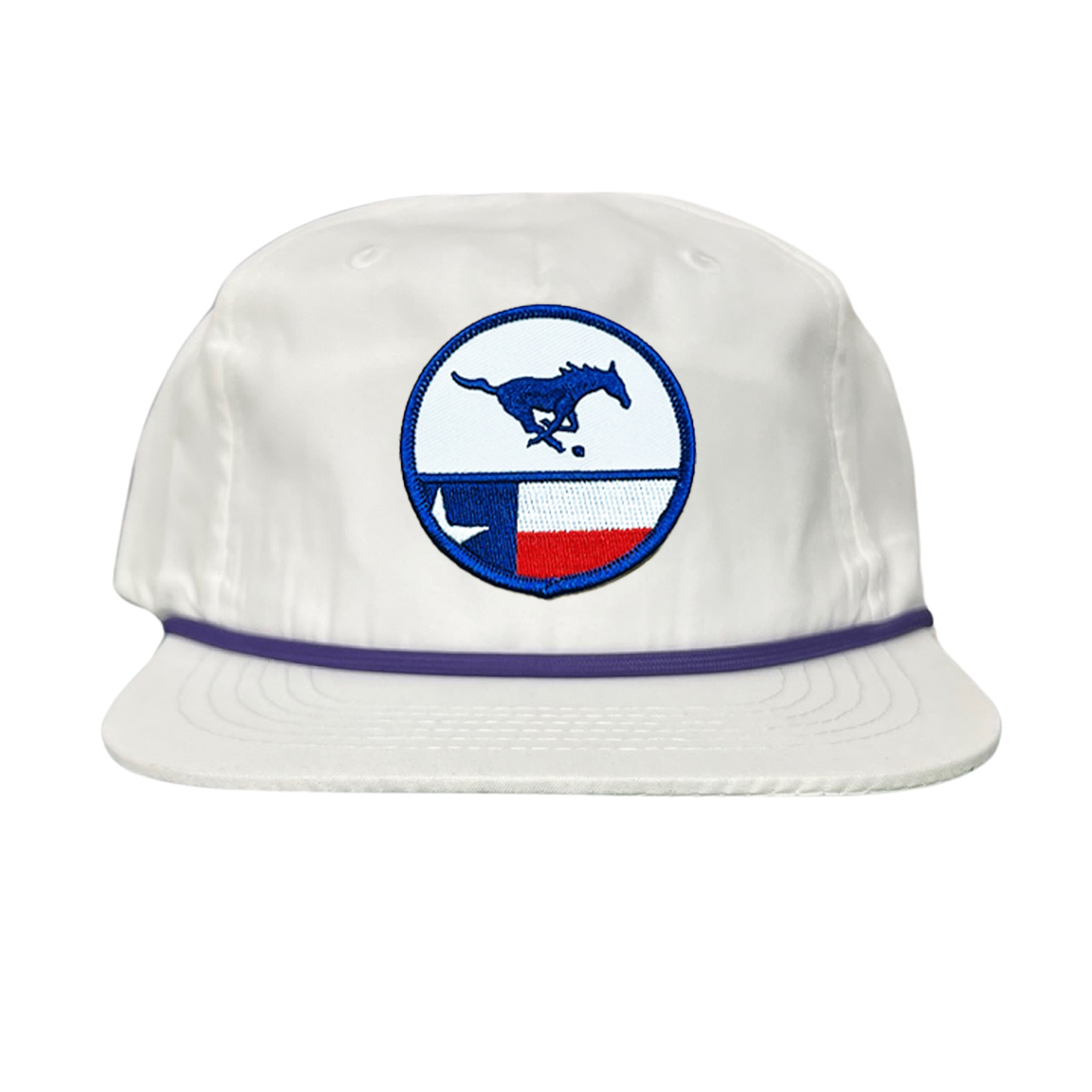 SMU Mustangs Pony Circle State Flag Patch Mesh Snapback Hat