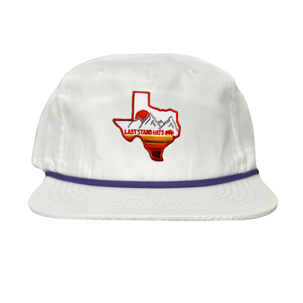 Texas Mountains Orange Rope Hat - Adjustable Trucker Cap
