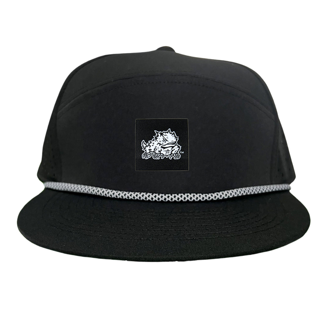 TCU Horned Frog Logo Black Label Hat - Adjustable Snapback & Trucker