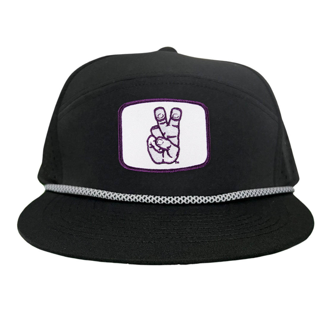 TCU Horned Frogs Frog Hand Mesh Snapback Hat Curved Bill