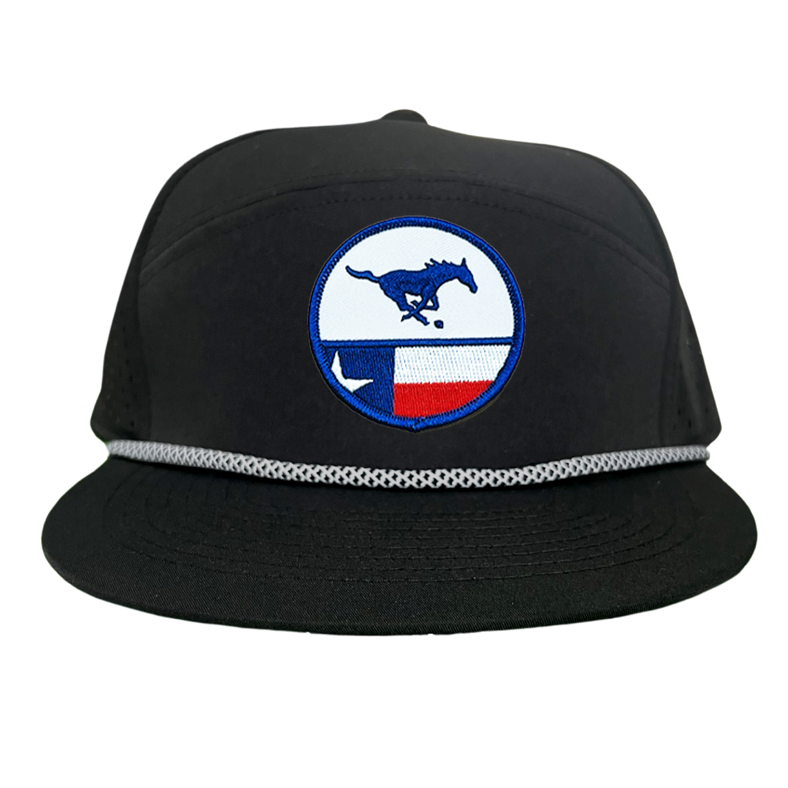 SMU Mustangs Pony Circle State Flag Patch Mesh Snapback Hat