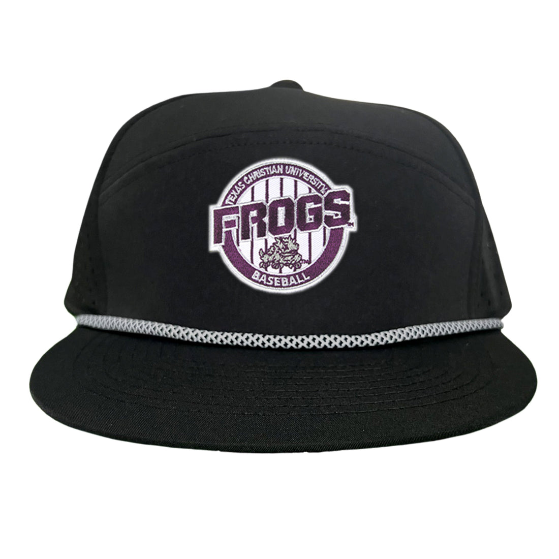 TCU Horned Frogs Pinstripe Circle Baseball Cap - Snapback & Dad Hat
