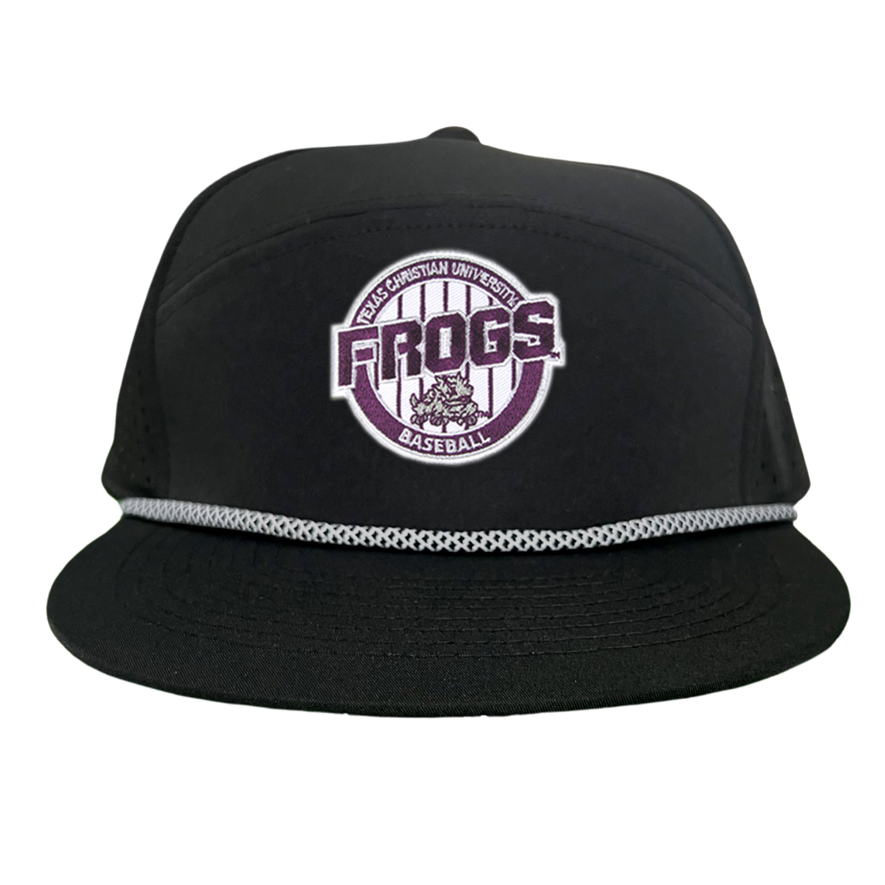 TCU Horned Frogs Pinstripe Circle Baseball Cap - Snapback & Dad Hat