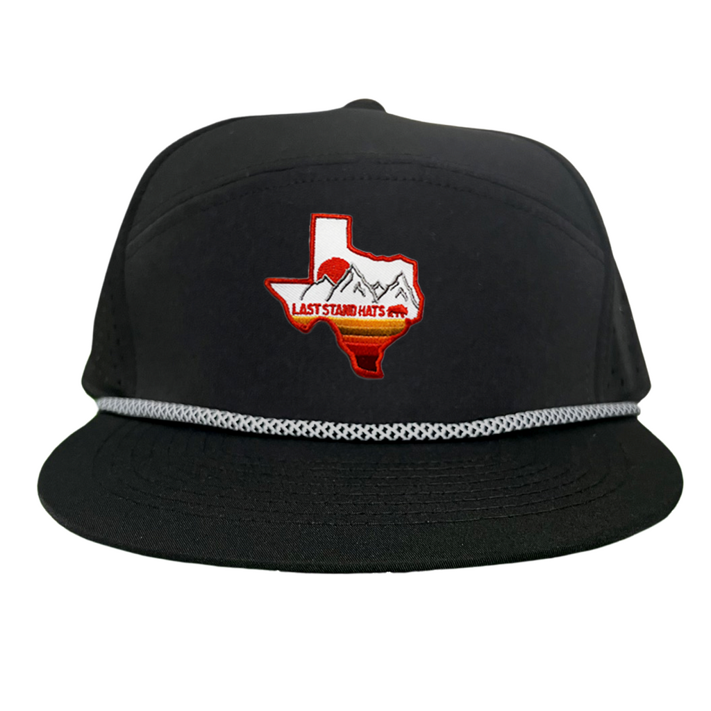 Texas Mountains Orange Rope Hat - Adjustable Trucker Cap
