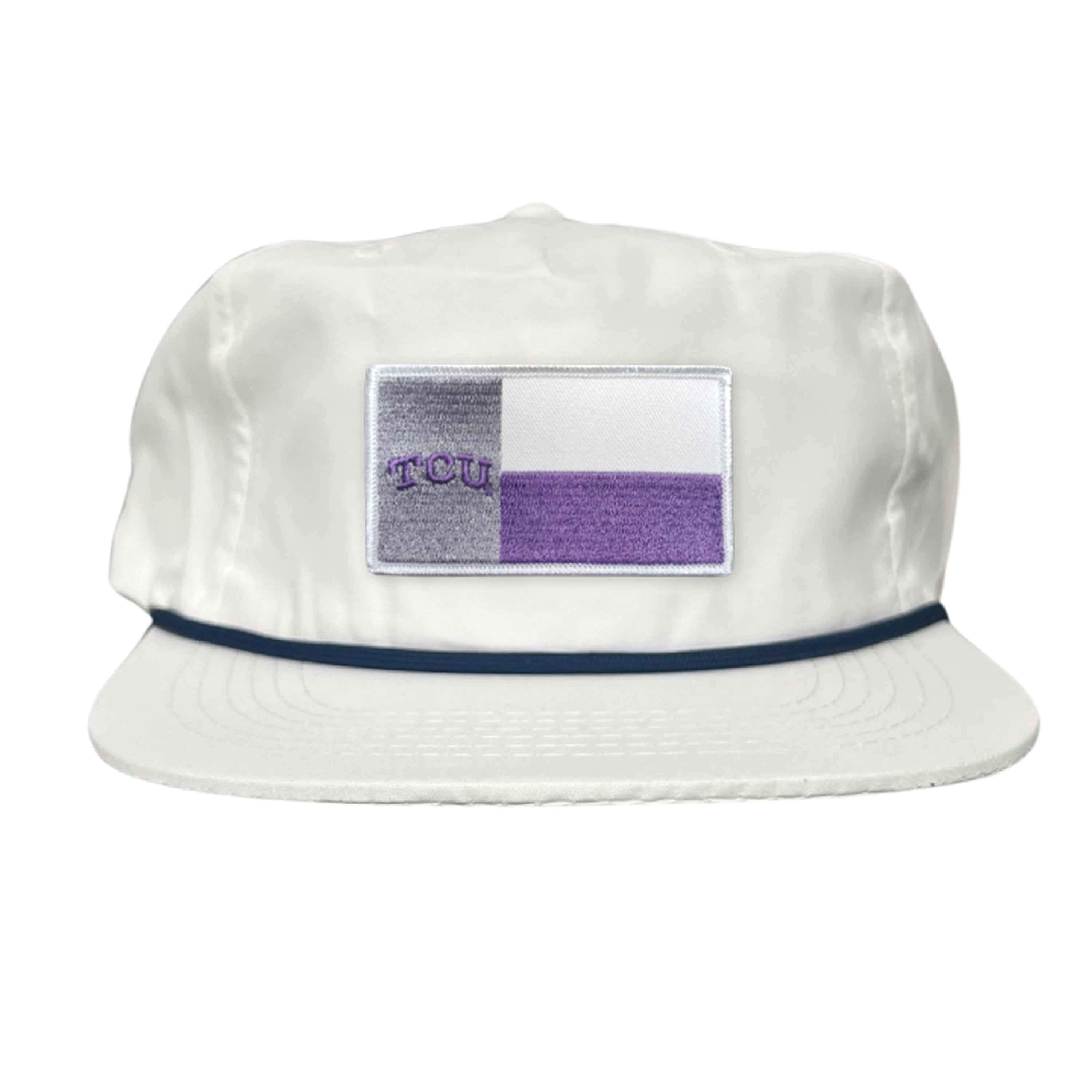 TCU Rectangle State Flag Patch Hat - Purple & White Game Day Cap