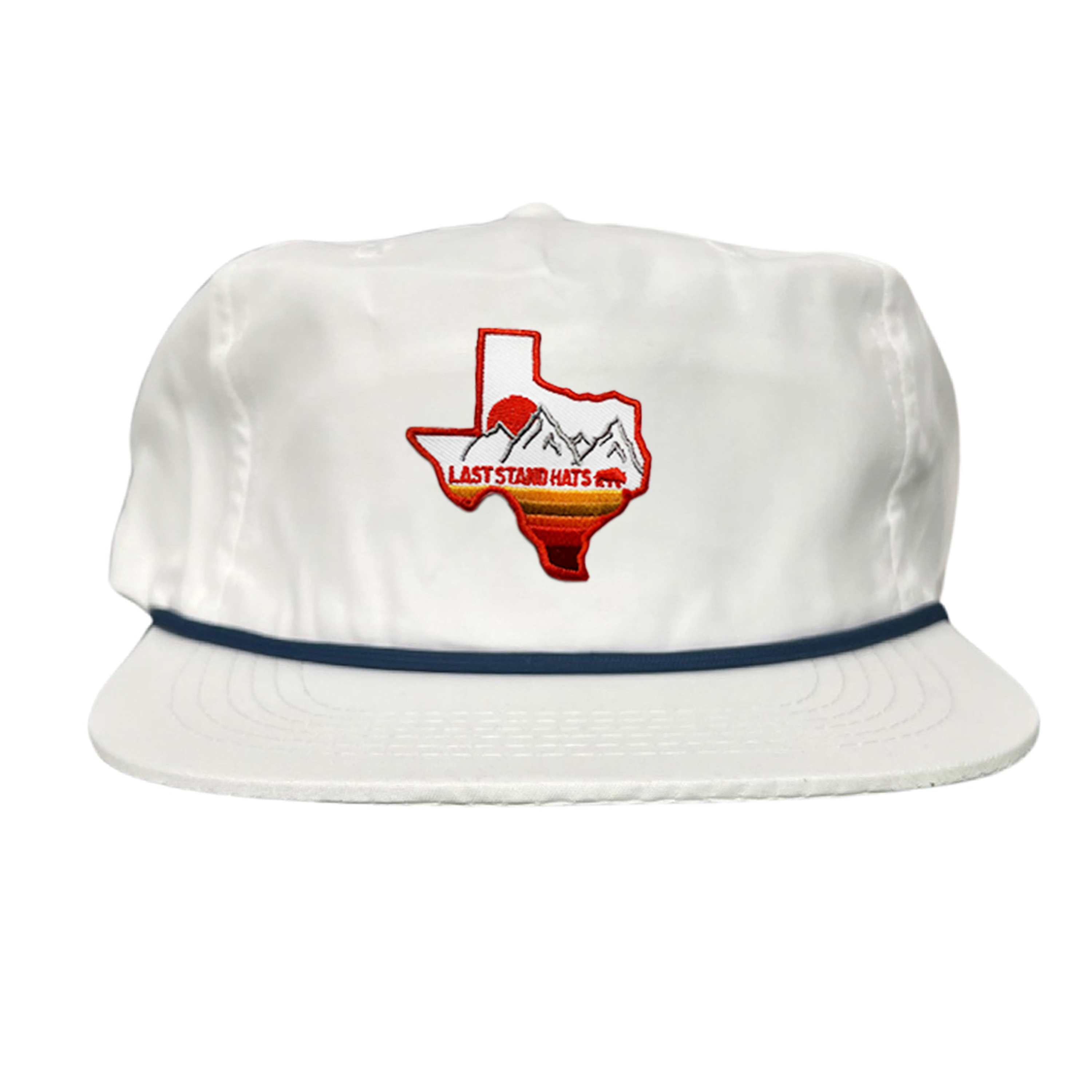 Texas Mountains Orange Rope Hat - Adjustable Trucker Cap