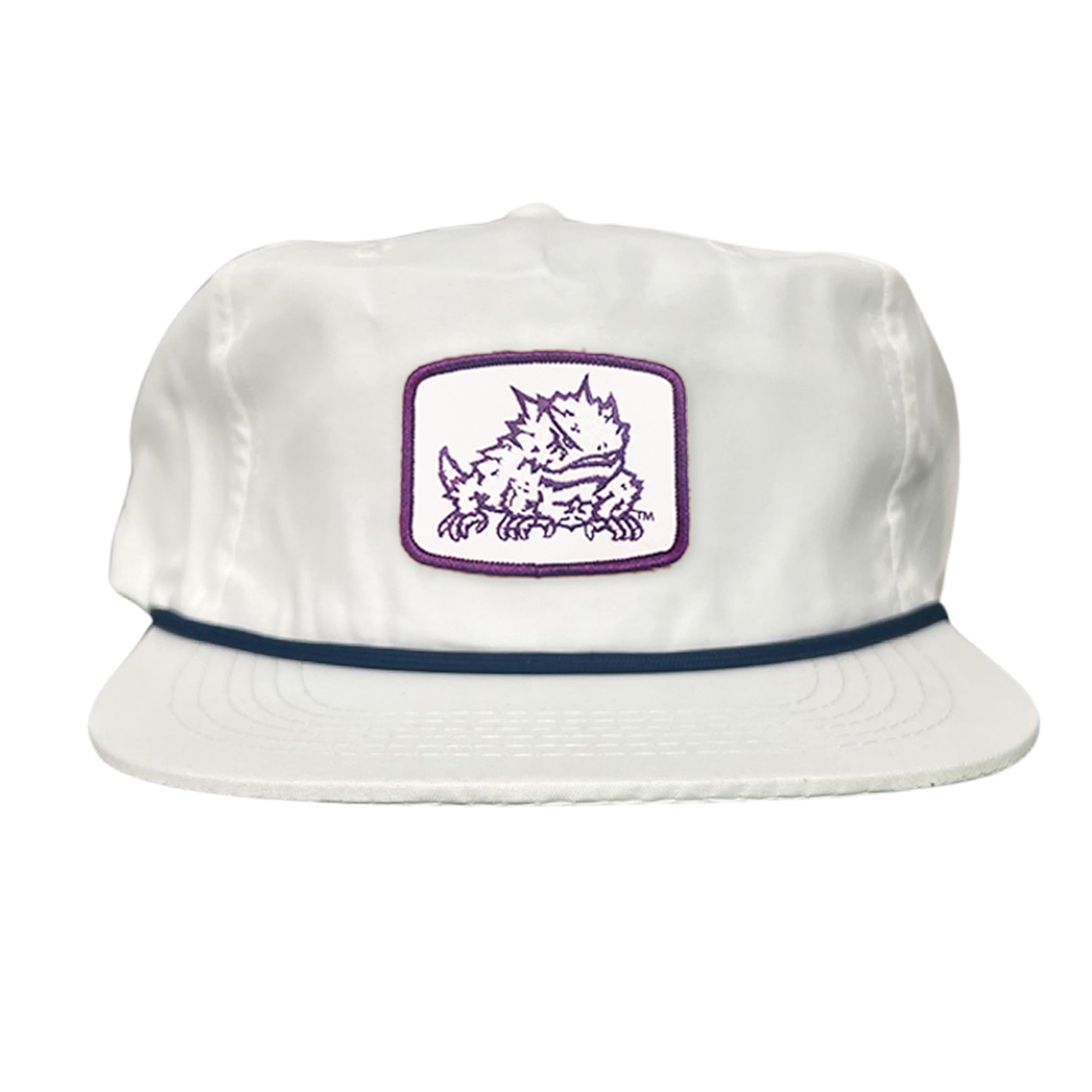 TCU Horned Frogs Square Patch Mesh Back Curved Bill Snapback Cap