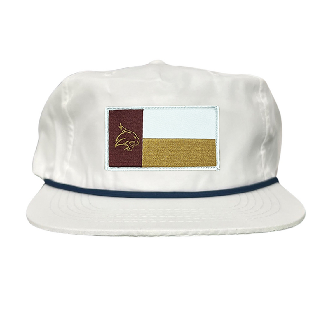 Texas State Bobcats University Flag Patch Hat Maroon White Gold