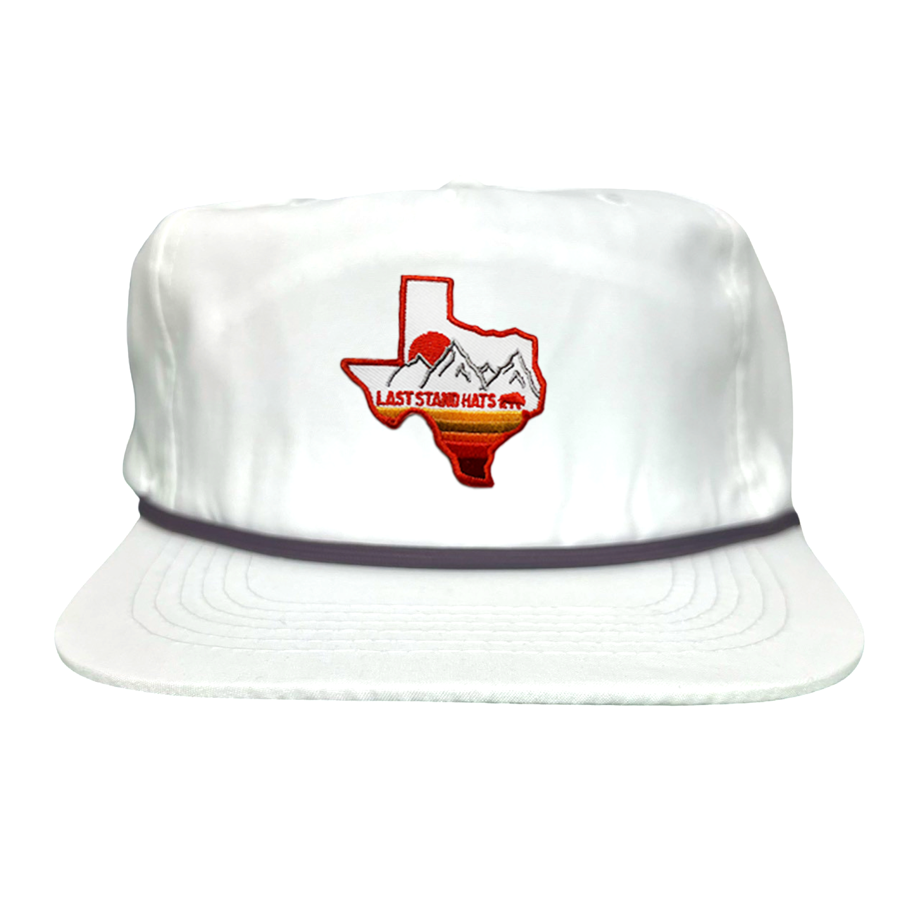 Texas Mountains Orange Rope Hat - Adjustable Trucker Cap