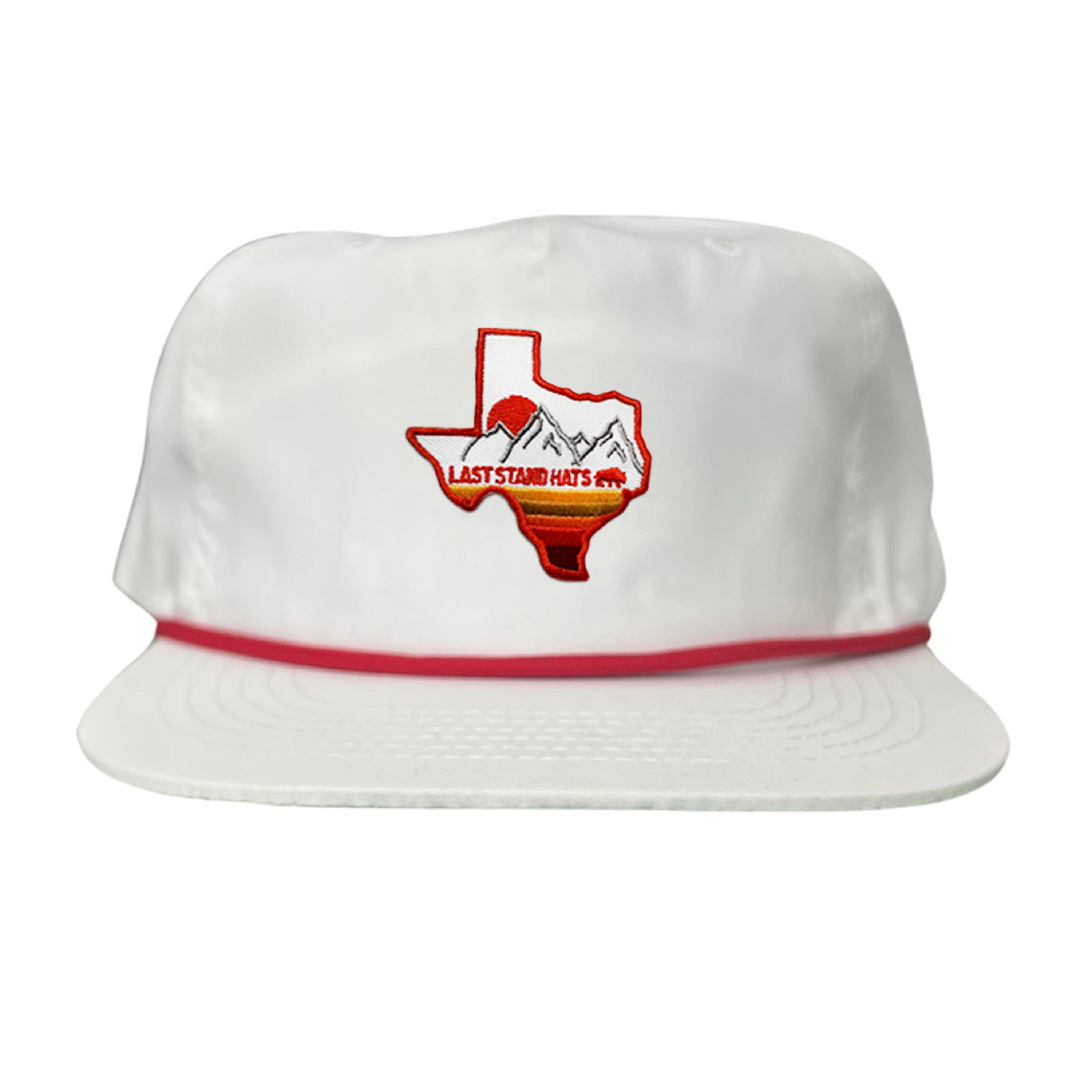 Texas Mountains Orange Rope Hat - Adjustable Trucker Cap