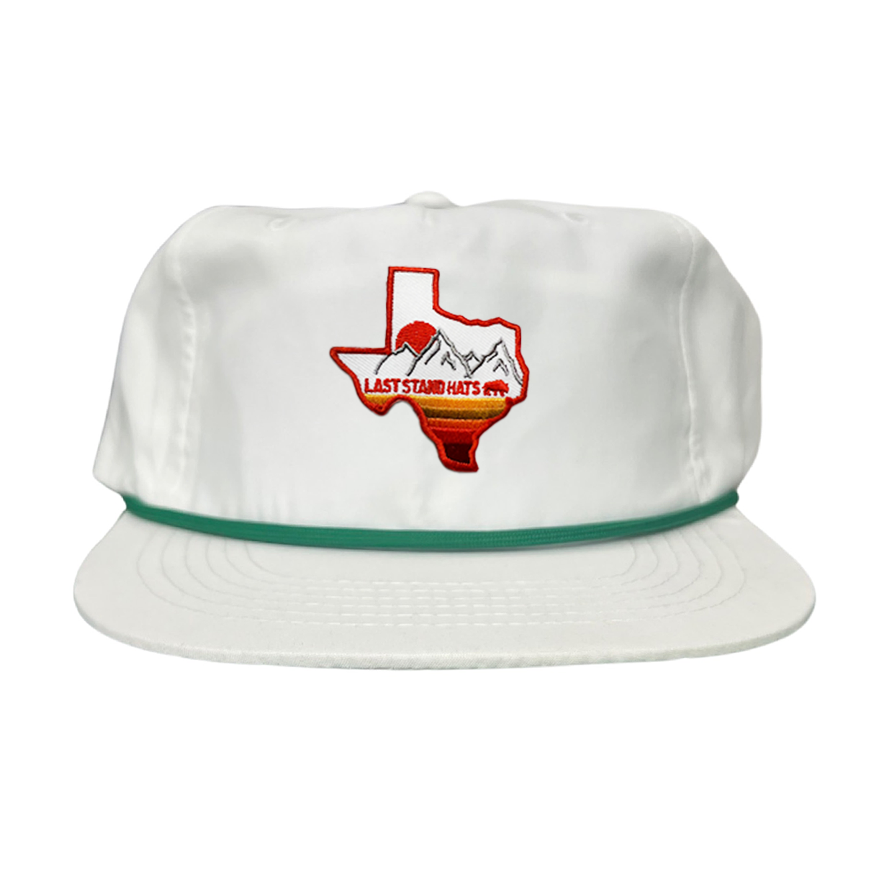 Texas Mountains Orange Rope Hat - Adjustable Trucker Cap