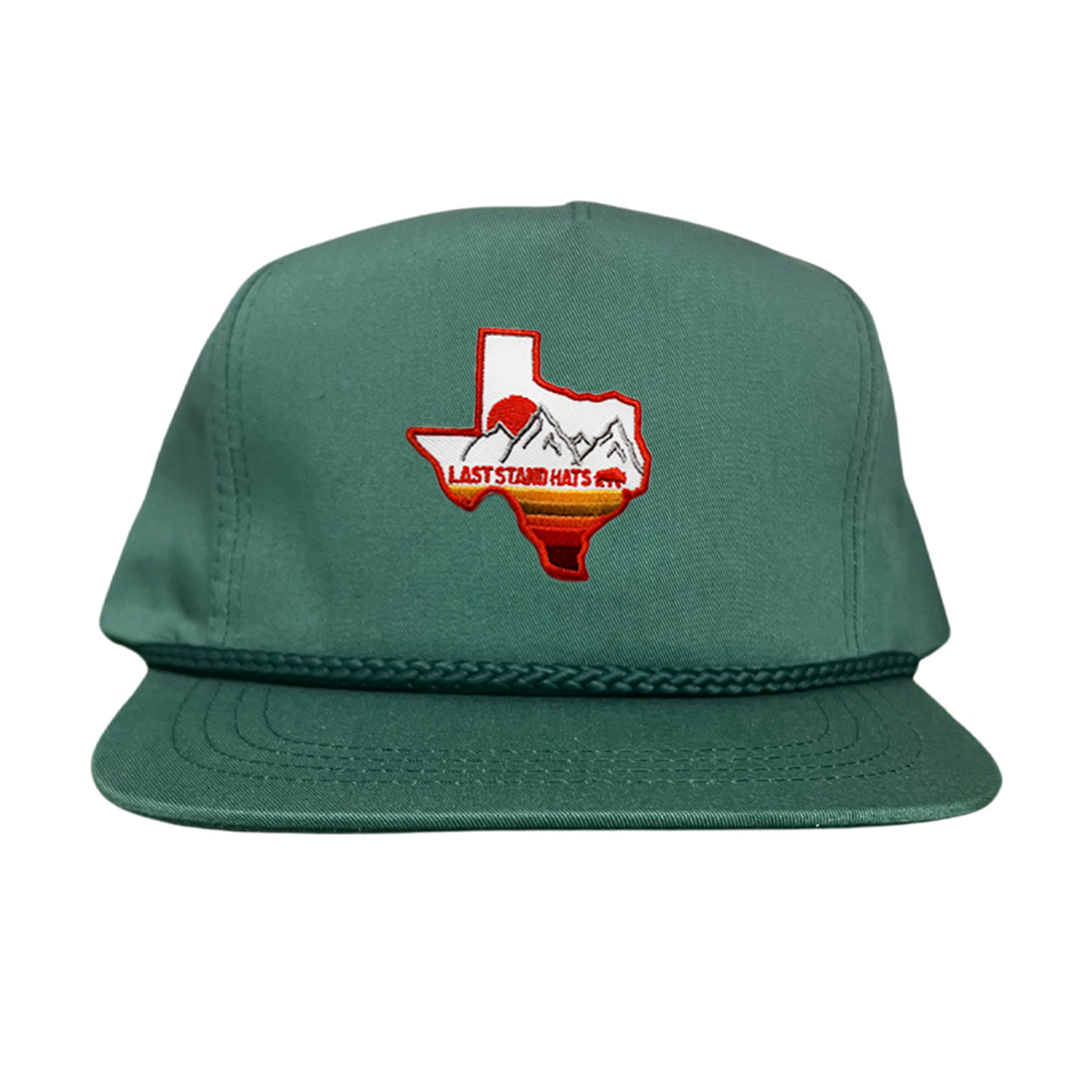 Texas Mountains Orange Rope Hat - Adjustable Trucker Cap
