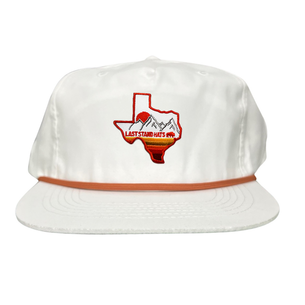 Texas Mountains Orange Rope Hat - Adjustable Trucker Cap
