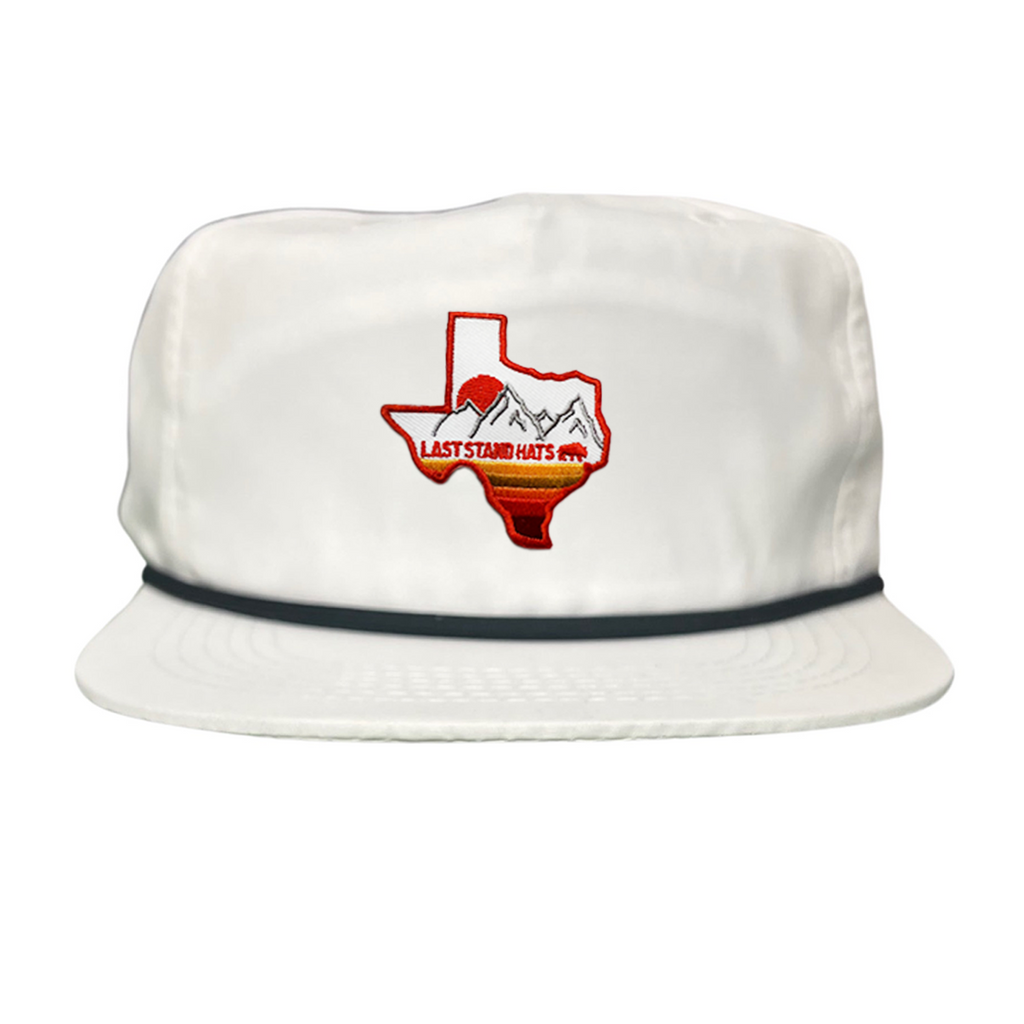 Texas Mountains Orange Rope Hat - Adjustable Trucker Cap