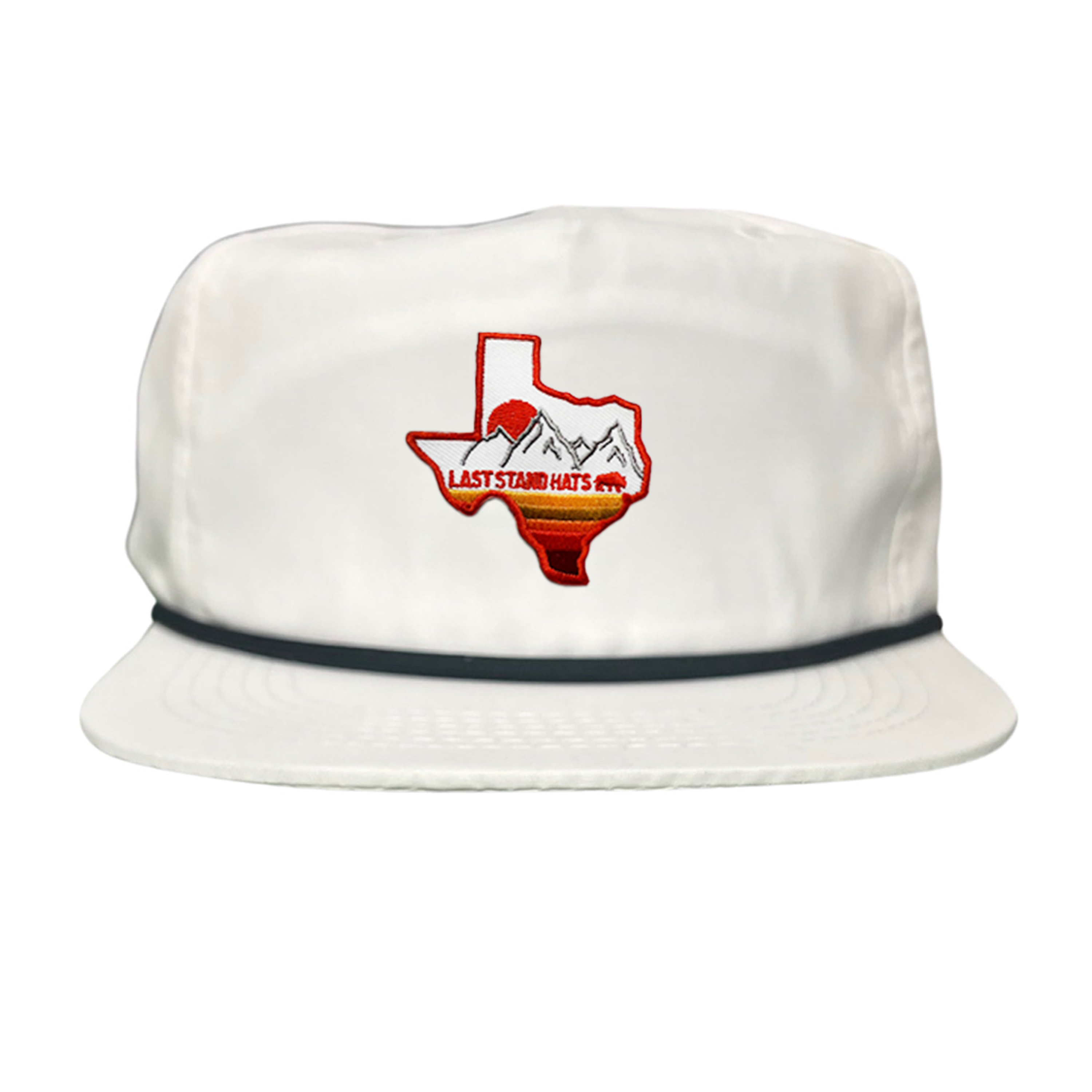 Texas Mountains Orange Rope Hat - Adjustable Trucker Cap