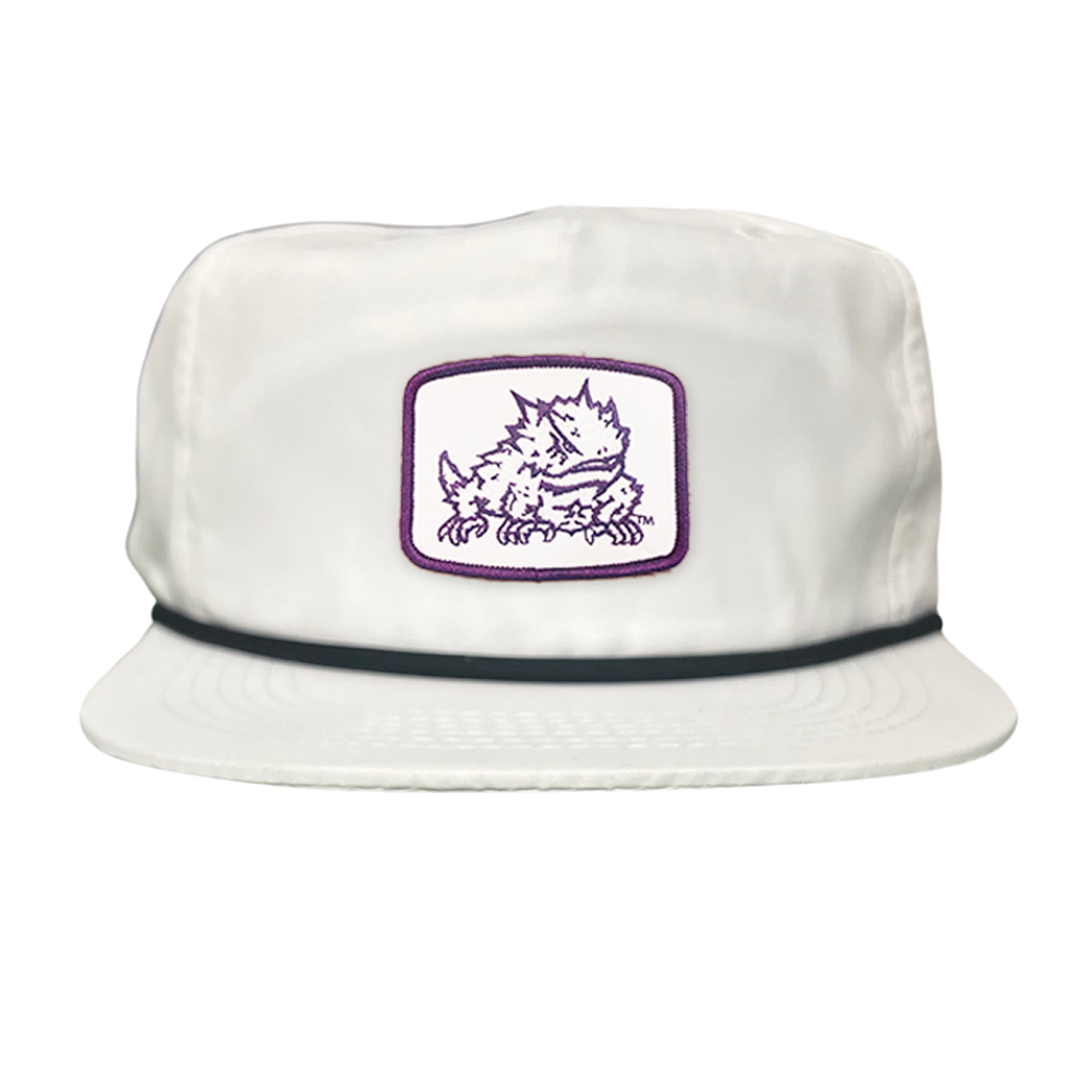 TCU Horned Frogs Square Patch Mesh Back Curved Bill Snapback Cap