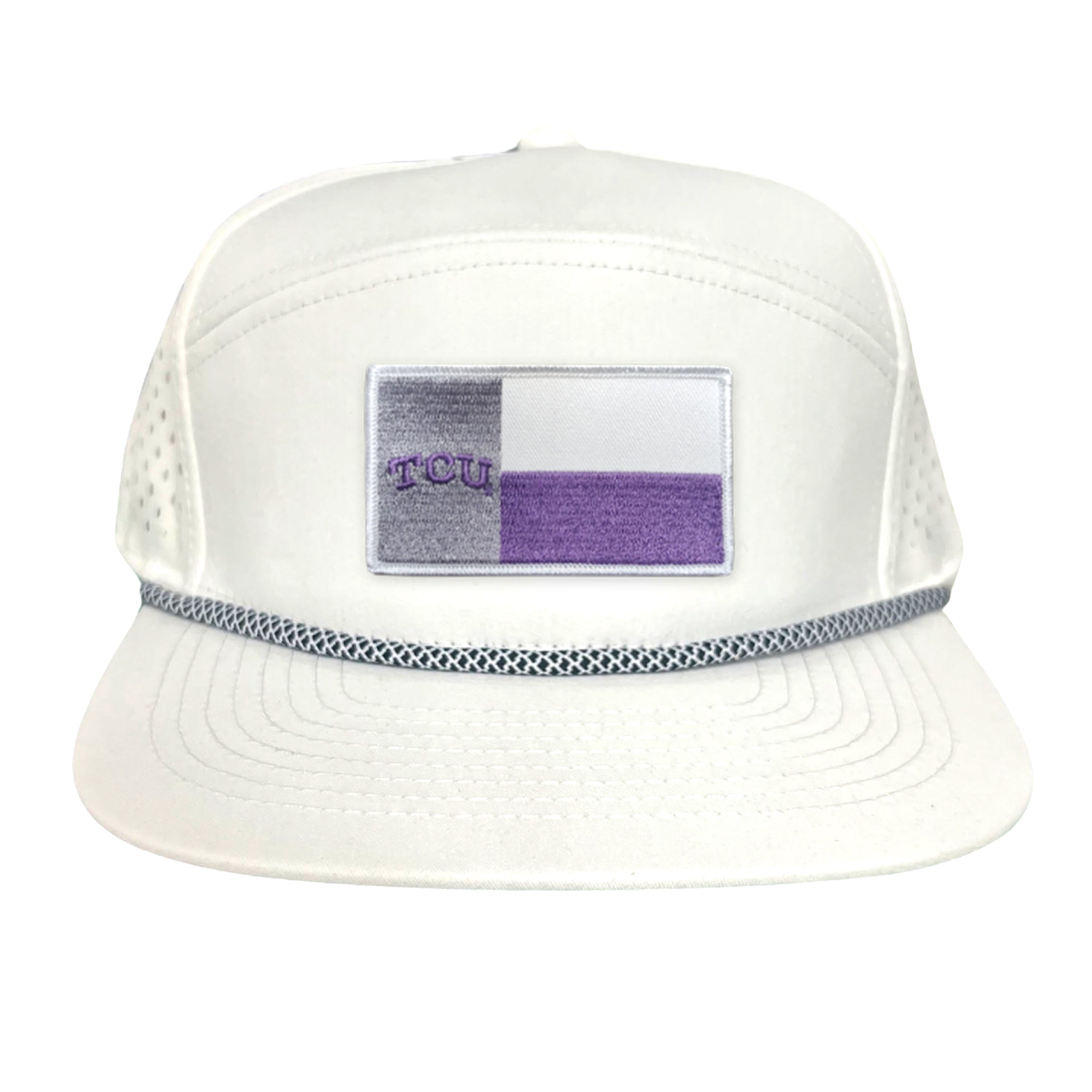TCU Rectangle State Flag Patch Hat - Purple & White Game Day Cap