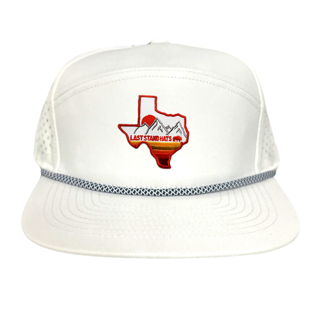 Texas Mountains Orange Rope Hat - Adjustable Trucker Cap