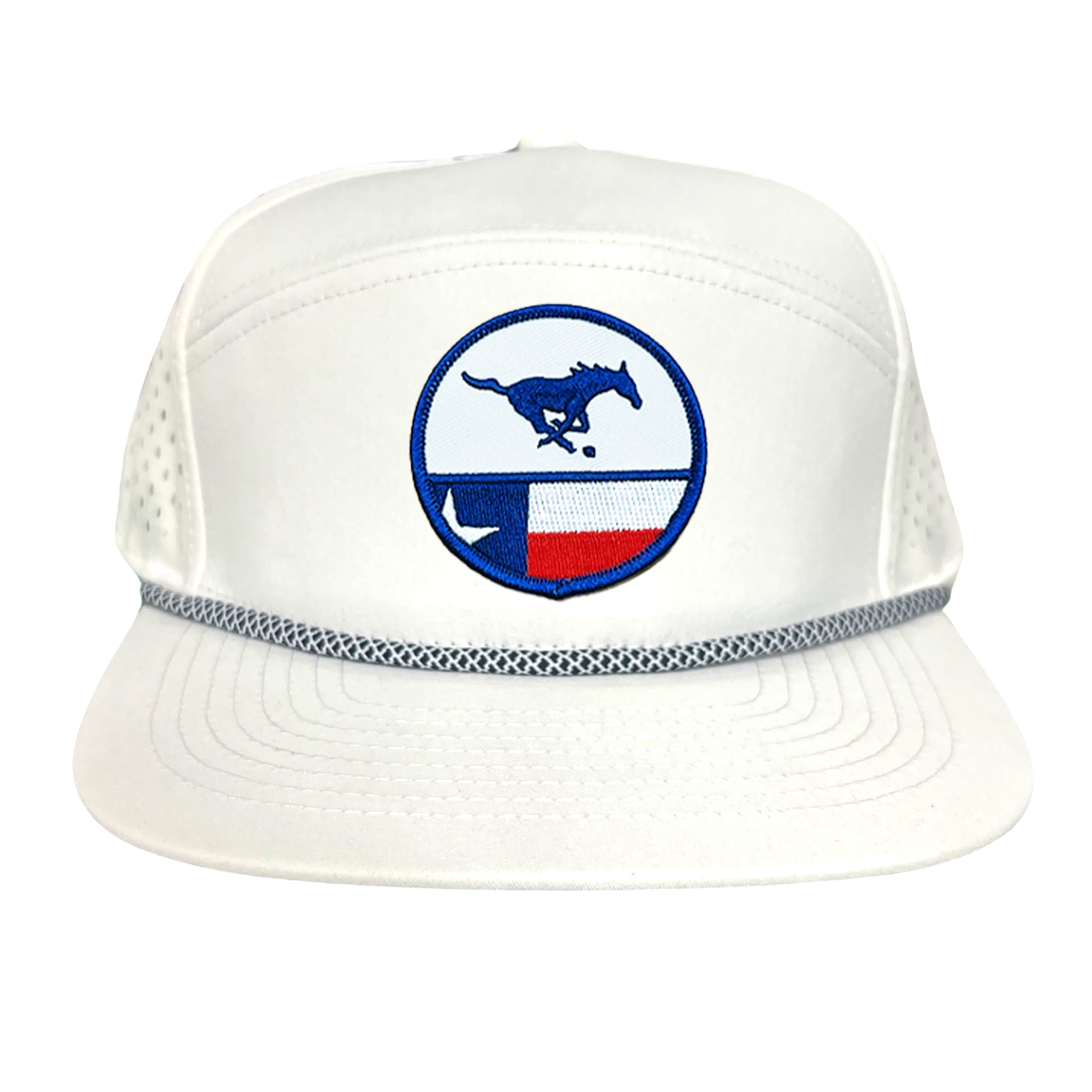 SMU Mustangs Pony Circle State Flag Patch Mesh Snapback Hat