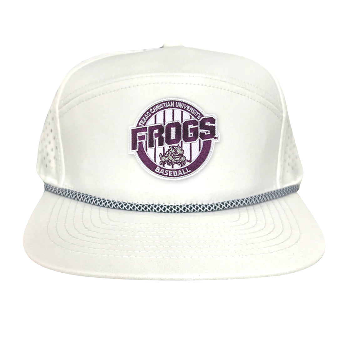 TCU Horned Frogs Pinstripe Circle Baseball Cap - Snapback & Dad Hat
