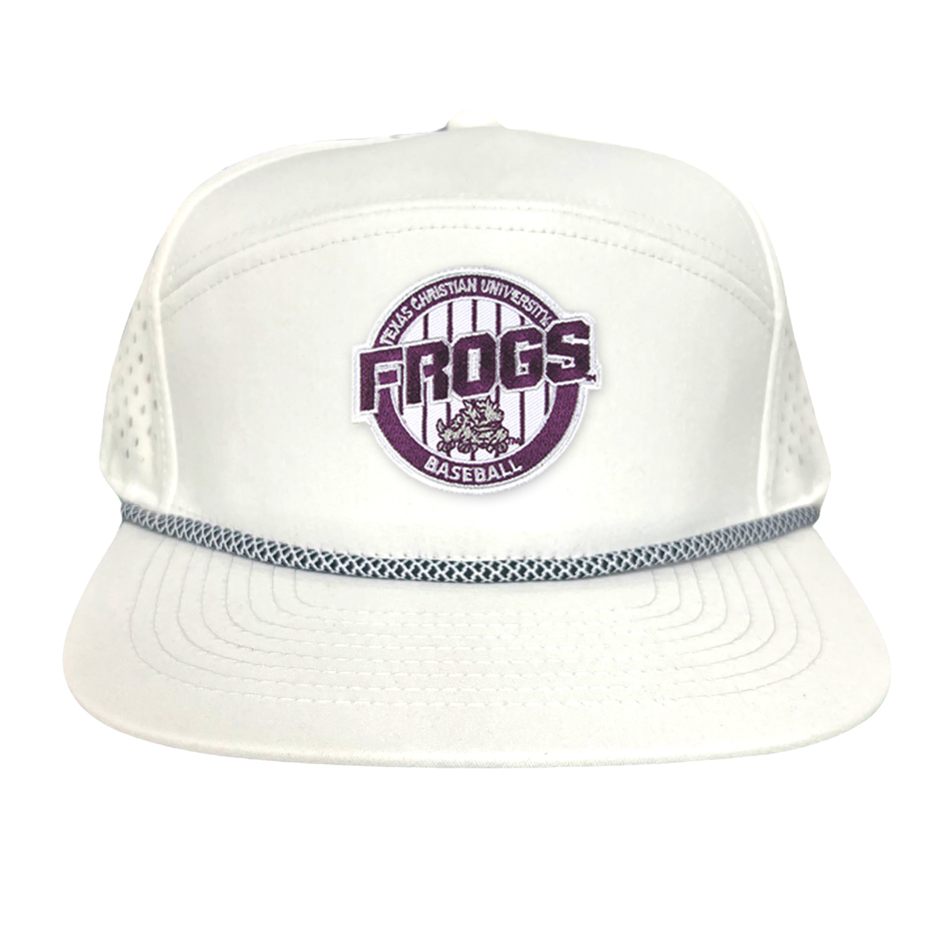 TCU Horned Frogs Pinstripe Circle Baseball Cap - Snapback & Dad Hat