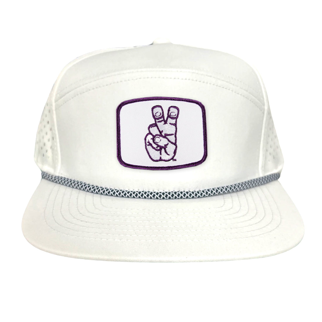 TCU Horned Frogs Frog Hand Mesh Snapback Hat Curved Bill