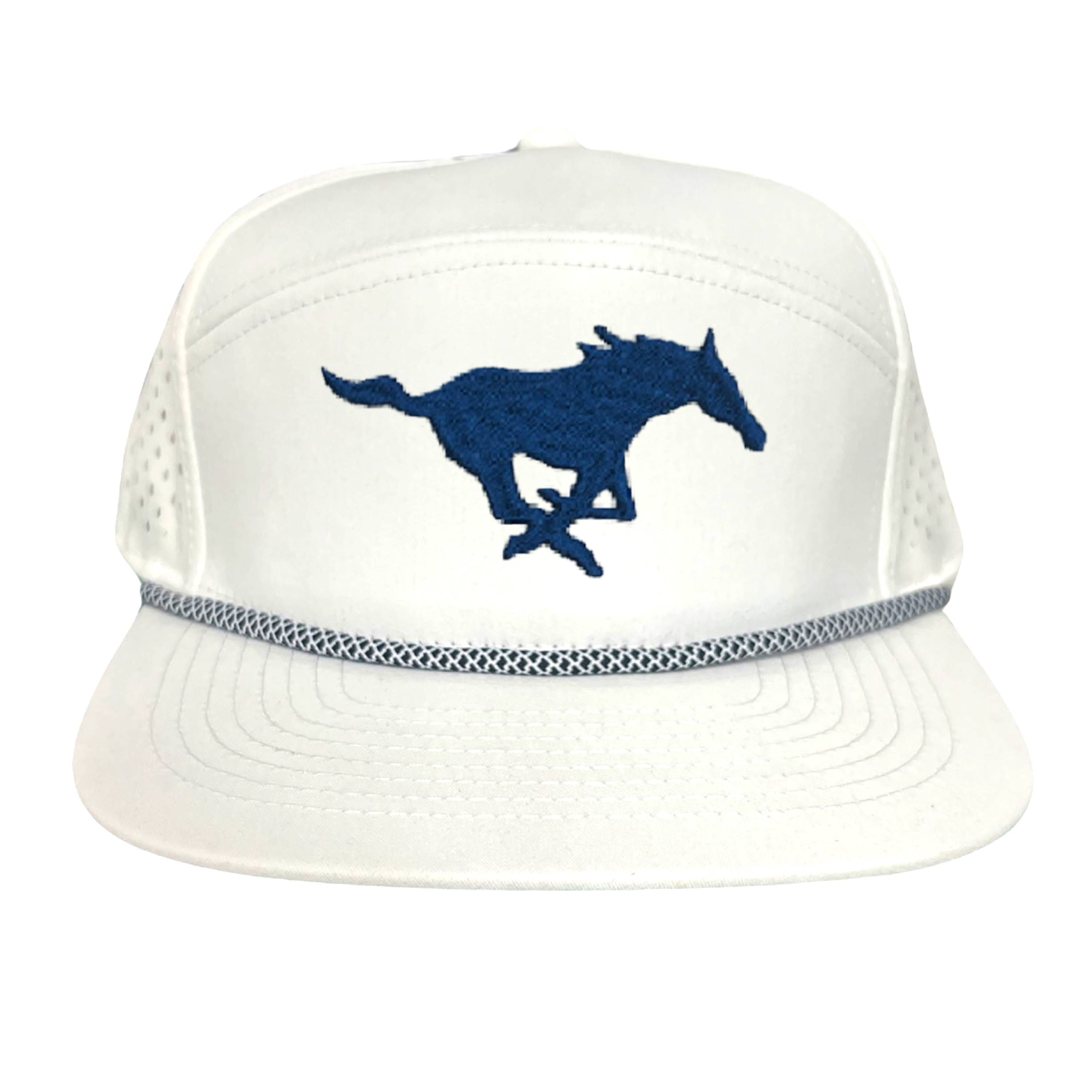 SMU Mustang Embroidered Snapback Hat - Collegiate Team Apparel