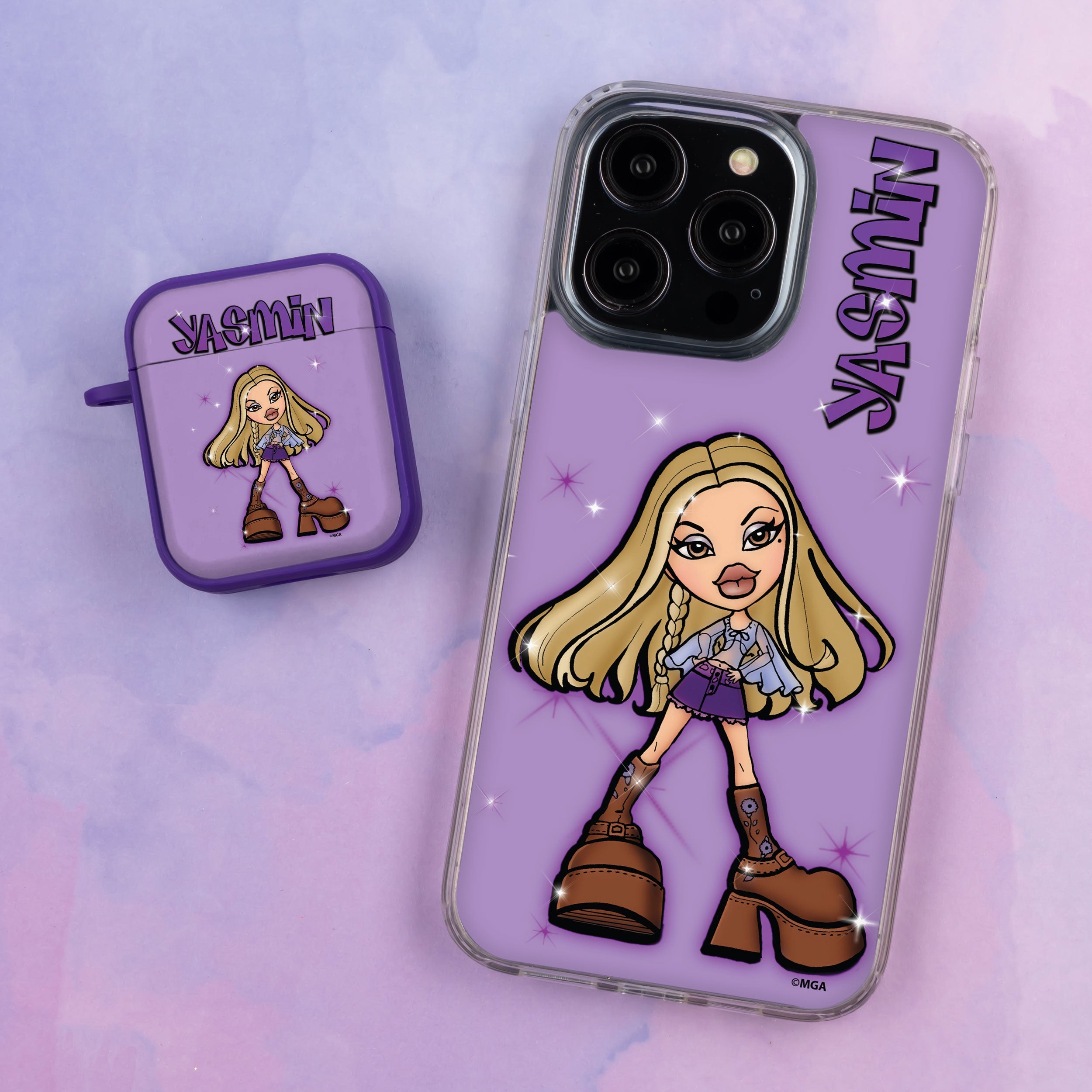 Bratz® Passion For Fashion HD Apple iPhone 15 Mag-Safe Phone Case and AirPods Gen 1 & 2 Combo Package