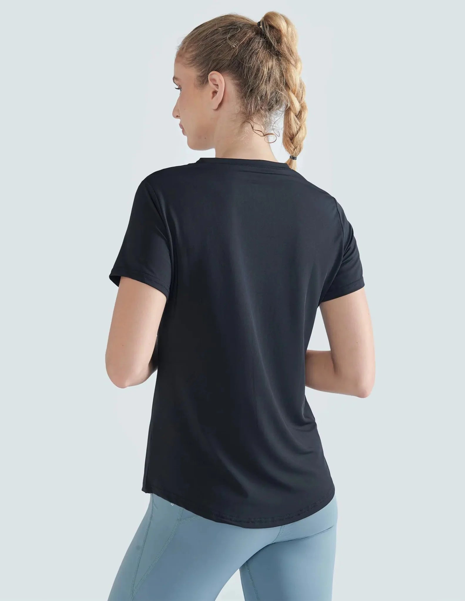 5 Pack: Womens Dry Fit Workout Shirts, Short Sleeve Athletic Gym Tshirts, Ladies Active Long Tees Bulk Medium White/Gray/Charcoal/Black/Lavender