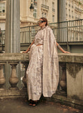 Monjolika Fashion White Color Lakhnavi Organza Weaving Work Saree With Blouse